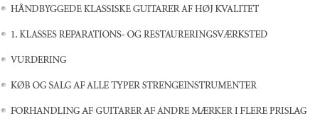 Håndbyggede klassiske guitarer af høj kvalitet 1. klasses reparations- og restaureringsværksted Vurdering